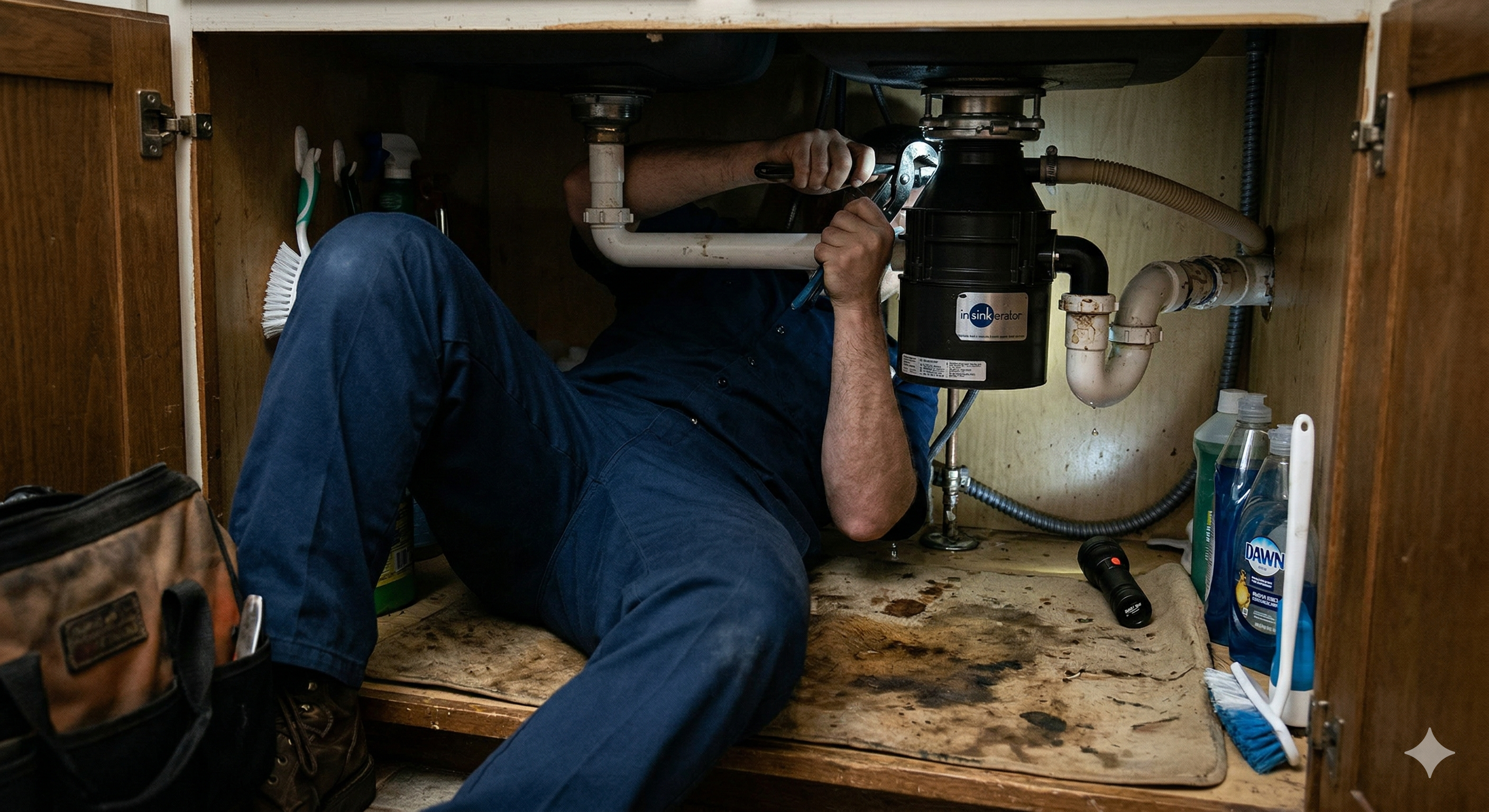 Professional plumber servicing water heater in Carlsbad